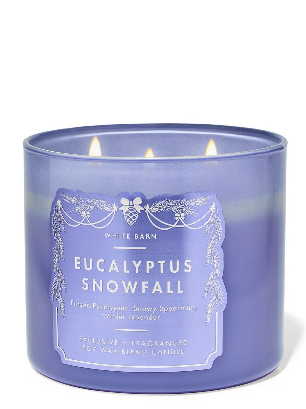 White Barn 3 Wick 14.5 Oz. Scented Soy Wax Blend Candle Eucalyptus Snowfall. NEW